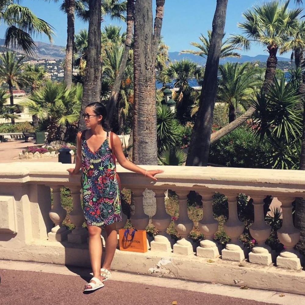 TOPSHOP Black Tropical Floral Slip Dress sz 2